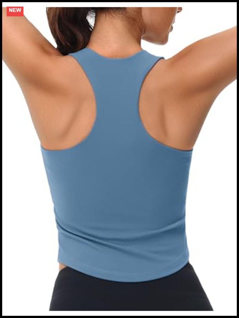 Crop Workout Tank Top Built in Bra Racerback Sleeveless Yoga Shirt